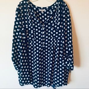 Navy Blue and White Polka Dot Avenue Tunic